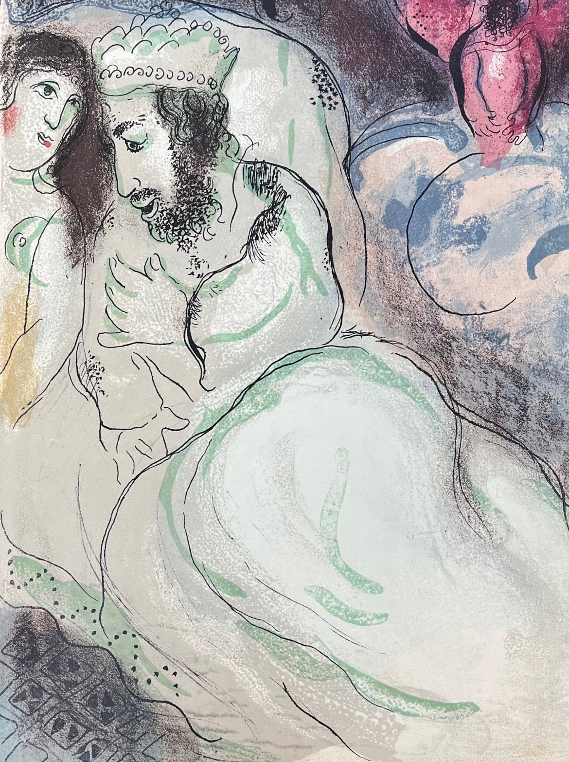 Marc Chagall Lithograph (1960) Sara et Ambimelech