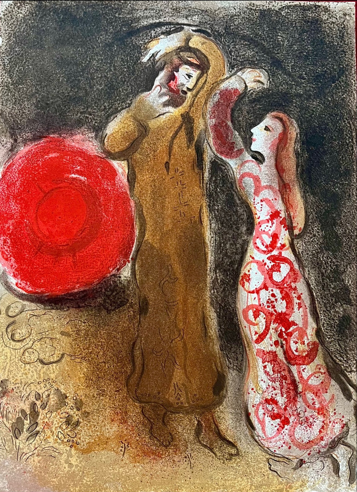 Marc Chagall Lithograph (1960) Recontre de Ruth et de Booz